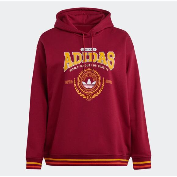 Adidas Womens Originals Legacy Burgundy Class of 72 Hoodie Sweatshirt PLUS 1X - Picture 5 of 11